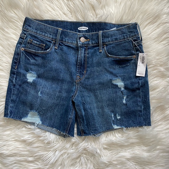 *HP!* distressed denim high waisted shorts (5”) - Picture 2 of 6